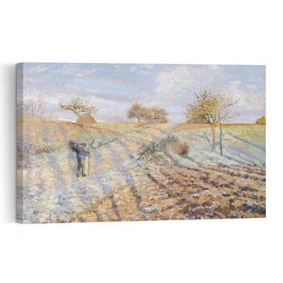 White Frost, 1873 Impressionist Abstract Contemporary Landscape Winter Wall Art Print - Print