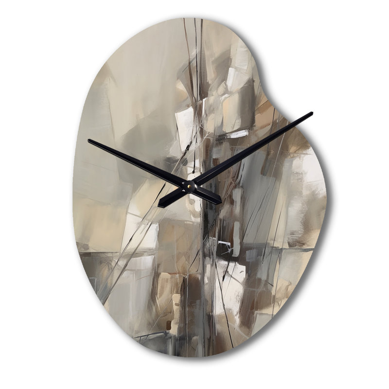 «Abstract Design Shapes I - Abstract Collages», horloge murale asymétrique, Petit