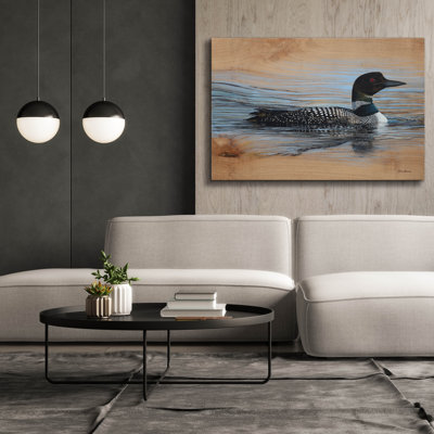 Epic Graffiti 'Loon Reflection'  by Jim Brune Canvas Wall Art, 60" x 40"