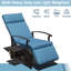 Fauteuil inclinable bleu marine avec coussins et table pliante, capacité de poids de 350 lb, fonction de table réglable, bleu, limite