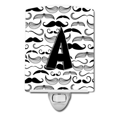 Éclairage de nuit en céramique moustache initial