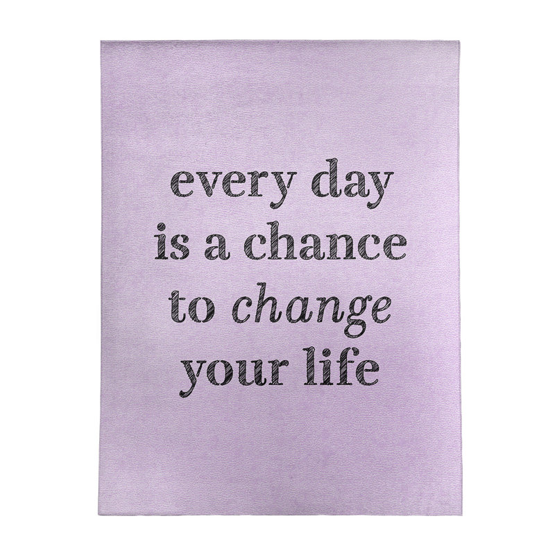 Tapis en chenille de polyester «Quotes», Rectangle 5 pi x 7 pi