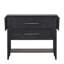 Console à buffet extensible Saby, bois noir, 2 tiroirs, 44 à 64 pouces