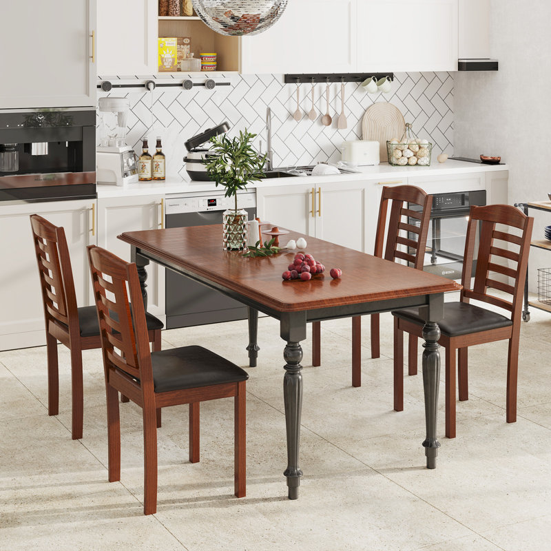 Ensemble de 2 chaises de salle à manger, chaises de cuisine rembourrées en similicuir, chaises d'appoint Mid-Century sans accoudoirs