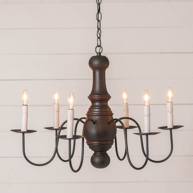 Lustre classique à 6 lumières de style bougie Arletha, Noir