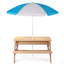 Table de pique-nique en bois pour enfants 3 en 1 avec parasol, sable et mer convertible-715133217