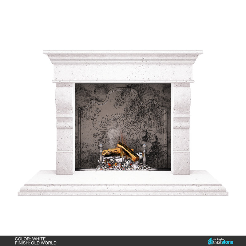 Rome Fireplace Surround, Old World/White