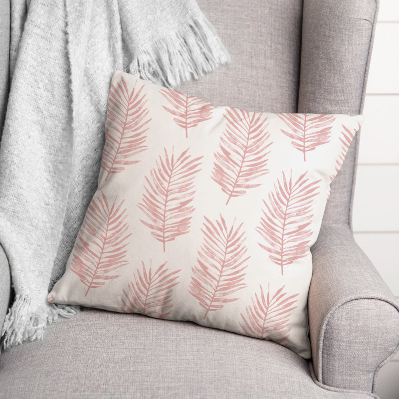  Coussin Fern, Rose, 18 po x 18 po