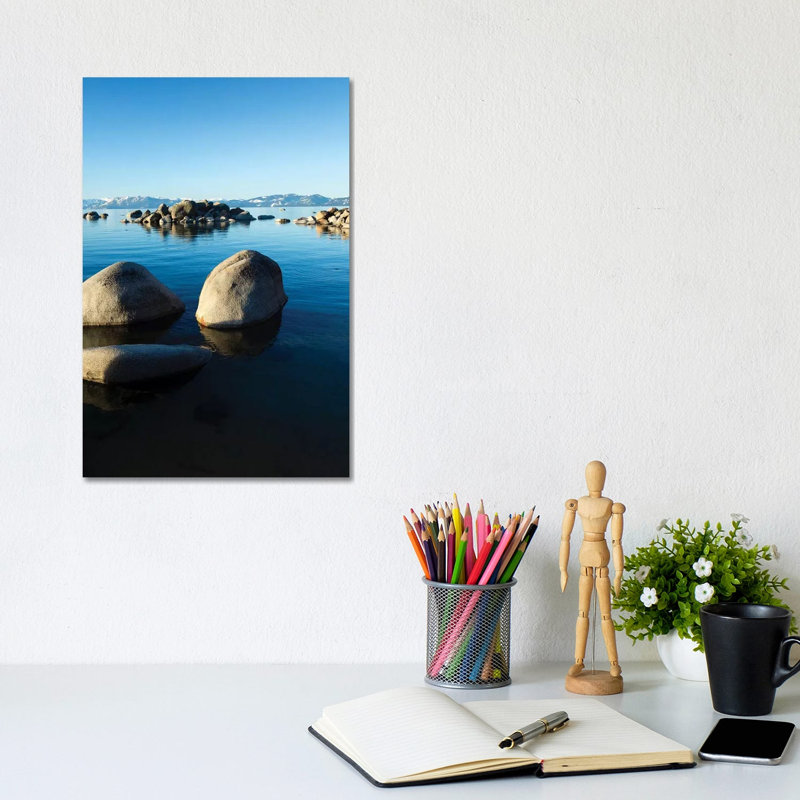 Rocks in a Lake, Lake Tahoe, California, USA II 1 Piece Wrapped Canvas Wall Art, 20.32 cm H x 30.48 cm W