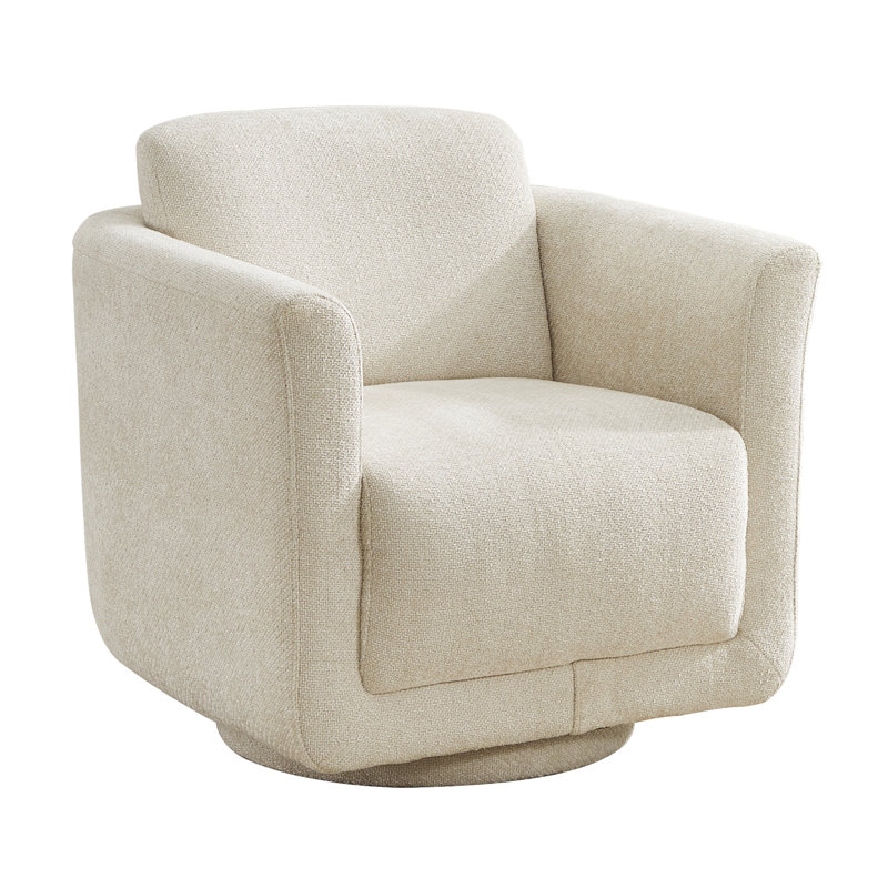 Joie Upholstered Swivel Chair, Soft Ecru Performance Chenille