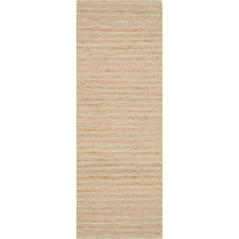 Tapis beige tissé à plat en jute / sisal / laine Ginnie, Tapis de couloir 2 pi 3 po x 8 pi