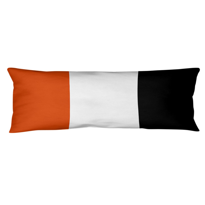 Polyester Medium Pillow, Orange/Black, Aaru 