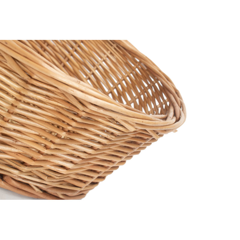 Light Steamed Wicker Storage Basket Tray