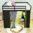 Full-Size Wooden Loft Bed with Integrated Workstation, Wardrobe, and Customizable Lighting-1742041594