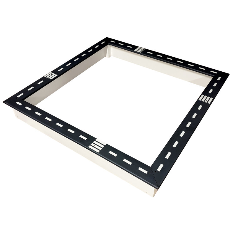 Sunny 126.8cm x 17cm Solid Wood Square Sandbox with Cover