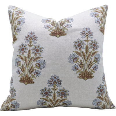 Floral Block Print Pillow Cover Cushion, 12X20 Inch Boho Ethnic Artisan Decorative Throw Pillow Case Cozy Home Decor Fabdivine Morpankh