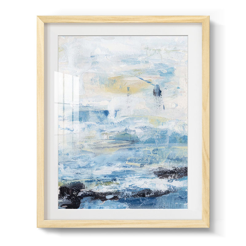 Waves On Sand II, reproduction encadrée, Blanc, Papier encadré naturel