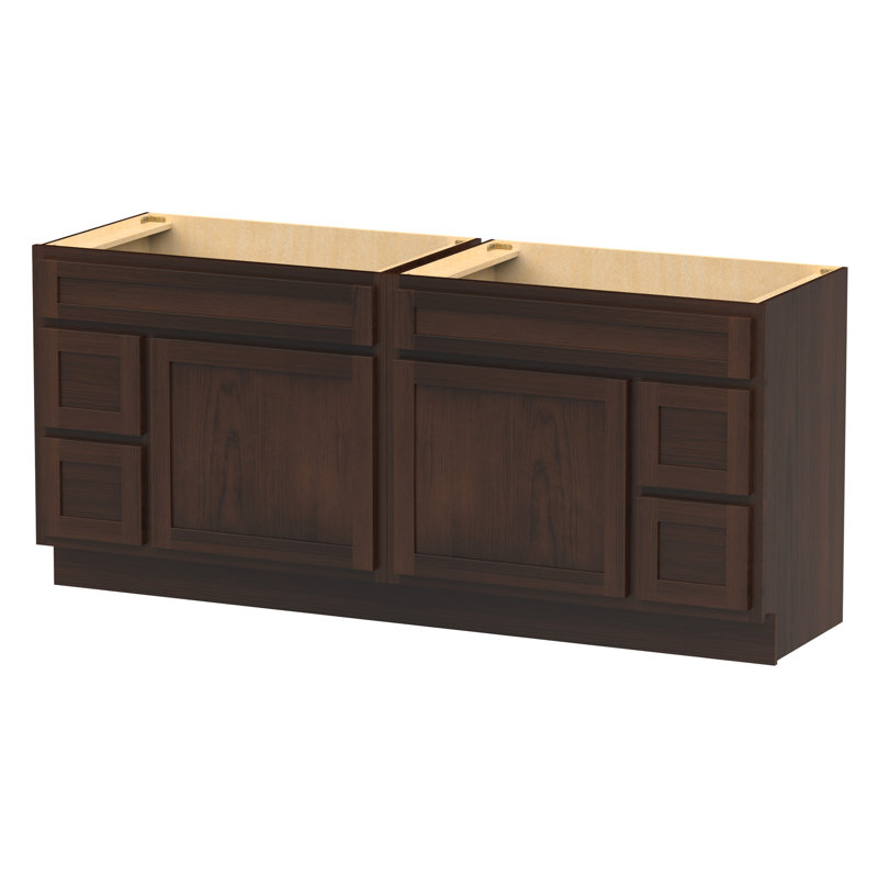 72'' Double Bathroom Vanity Base Only, Brown