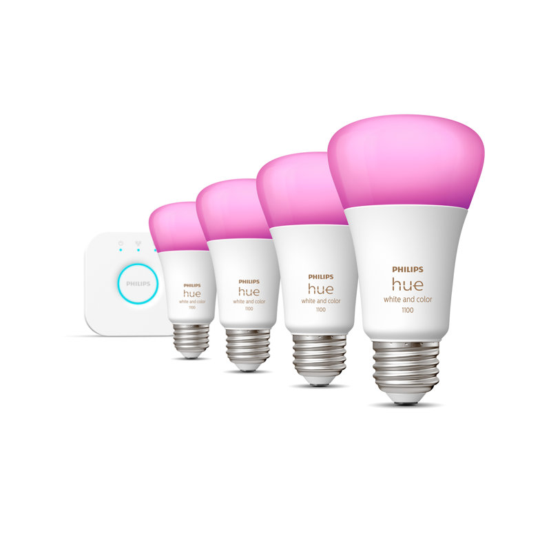 Philips Hue blanc couleur A19 75 W 4 pièces avec pont