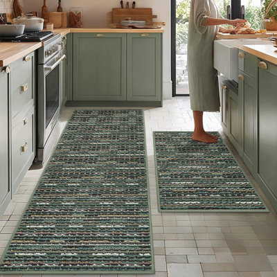 Ensemble de tapis de cuisine 2 tapis antidérapants pour plancher épais