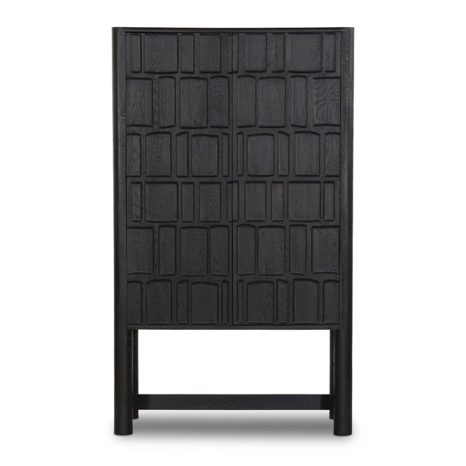 Junie Solid Wood Storage Cabinet, Black