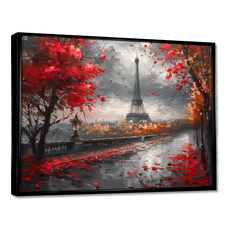 Thimeo - City Paris Wall Art Living Room, H 12 po x l 20 po, Cadre noir