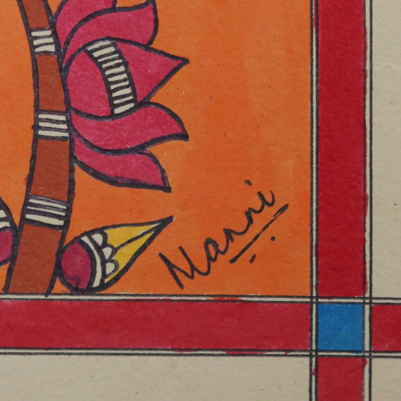 Suspension murale en toile d’eau madhubani