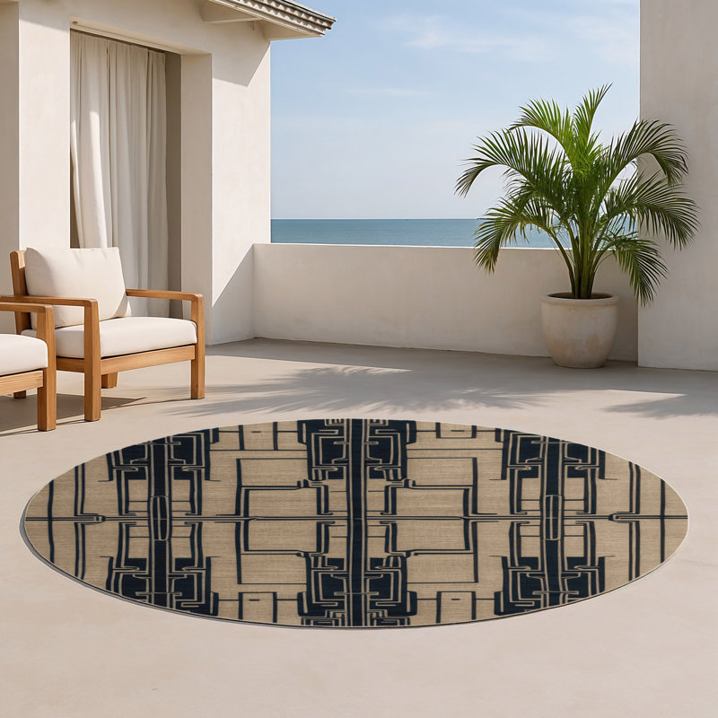 Tapis intérieur et extérieur ArtDeco, Rond 5 pi