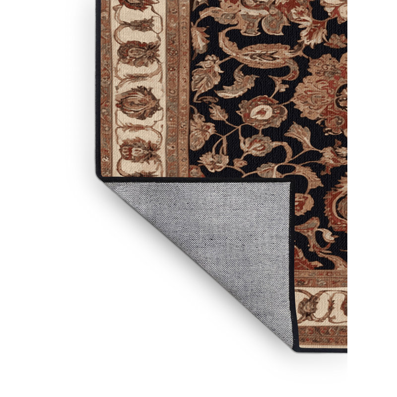 Tapis brun lavable à la machine, Rond 4 pi