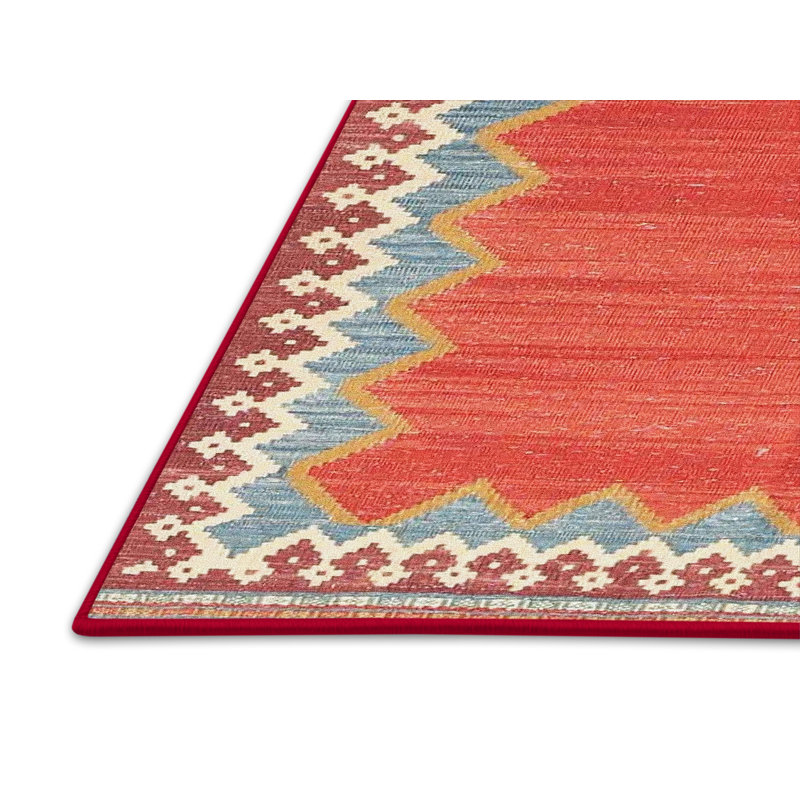 Tapis de zone rouge/brun contemporain, Rectangle 2 pi x 5 pi