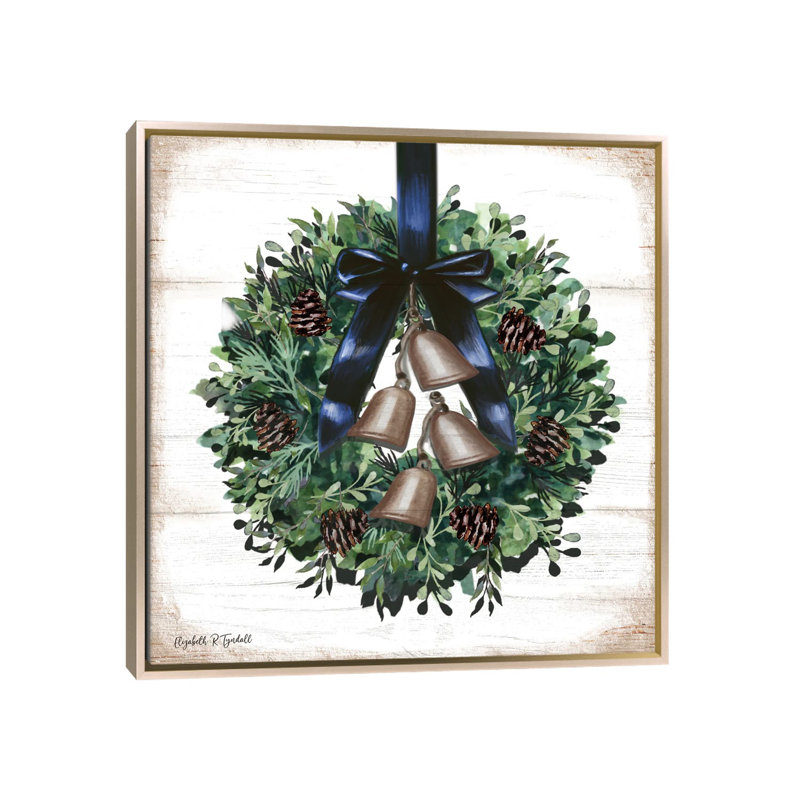 Marine Bow Wreath - reproduction d'art murale - toile encadrée, H 26 po x l 26 po, Impression encadrée sans passe-partout