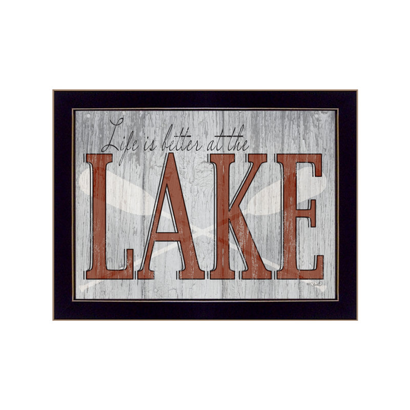 Life is Better at the Lake Black Framed Landscape Print