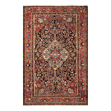Canvello Navy Silkroad Antique Farahan Rug - 4'4'' X 6'6''