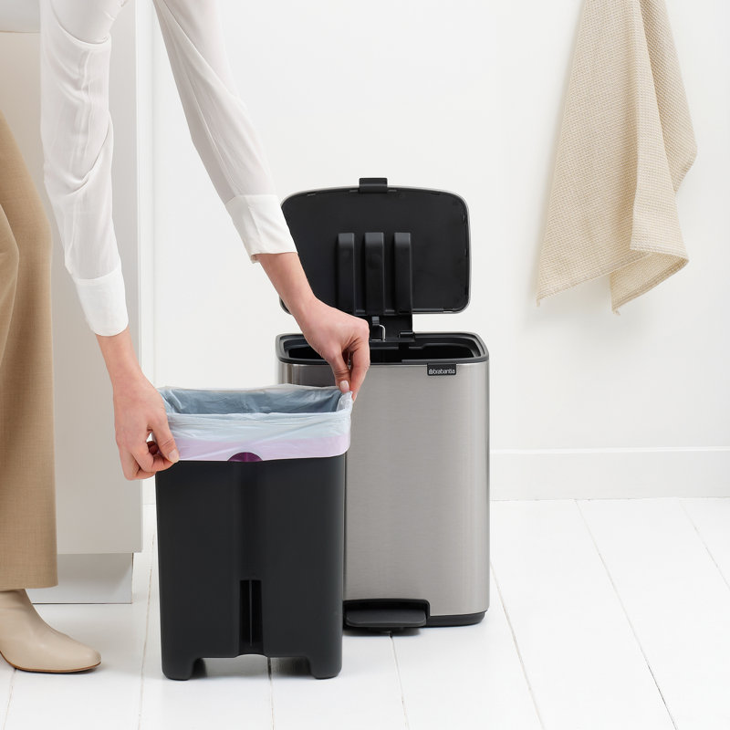 Brabantia Bo Pedal Bin, 12 L, Matt Steel Fingerprint Proof, 36.9cm H x 29.2cm W x 26.3cm D