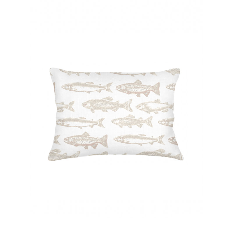 Printed Pillows Linen Pillow Cover, Beige, Rectangle 14" H x 20" W, Pillow Cover Only - No Insert