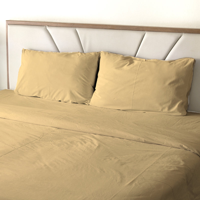 Microfiber Sheet Set, Cream, Queen Sheet Set + Fitted Sheet + 2 Pillowcases
