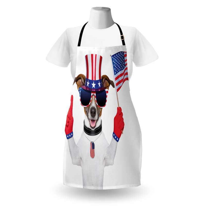 Tablier 4e er juillet, Chien et drapeau