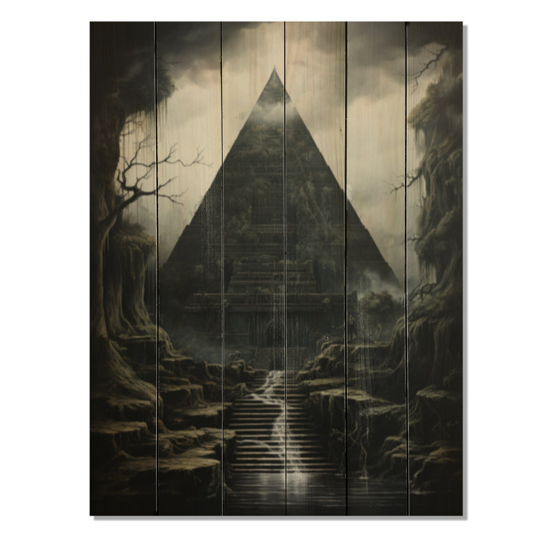 Pyramide silencieuse majestueuse sur bois, H 20 po x l 10 po x P 0,78 po