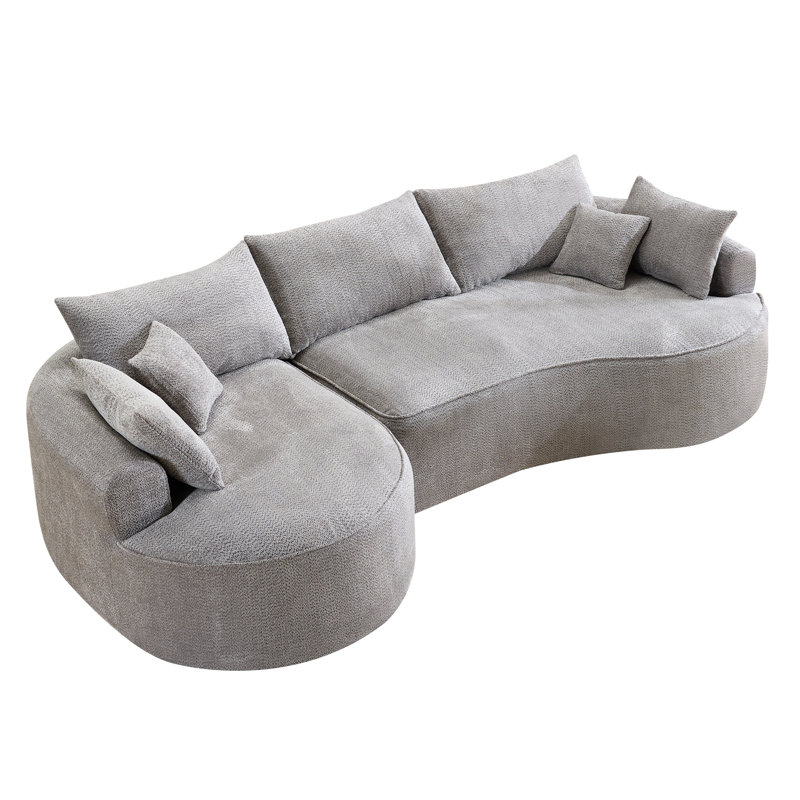 Canapé moderne en chenille compressée sans os, Gris