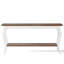 Console rétro de 70,9 po de style français, canapé-lit très long derrière le canapé avec 2 tablettes, rangement blanc et brun pour les grands canapés modulaires, le couloir et le salon
