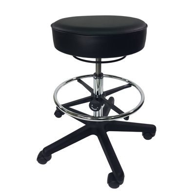 Pellegrino Adjustable Height Ergonomic Lab Stool with Footrest and Removable Casters/Wheels