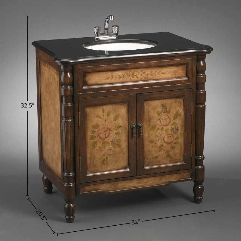 32" Single Bathroom Vanity Set, Antique Light/Dark Brown