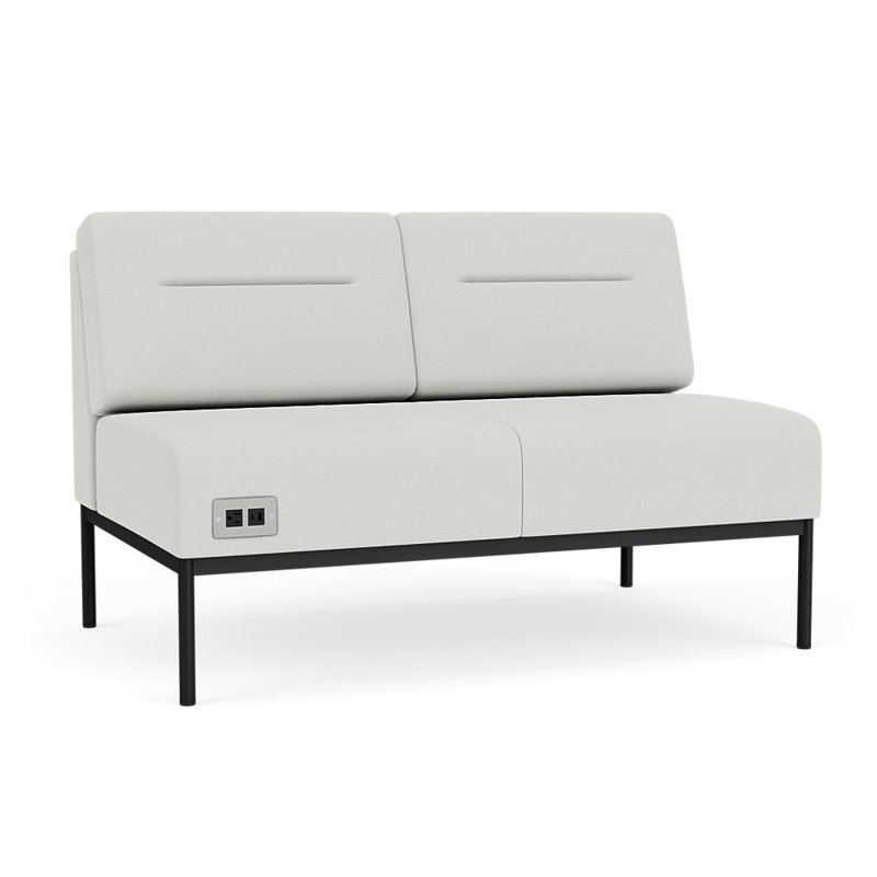 Causeuse Darsey, Avec alimentation, Noir, Ombre portes ouvertes