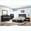Lit plateforme pleine grandeur avec rangement en bois d'ingénierie - aucun sommier nécessaire - noir avec tiroirs glamour pour chambre principale / chambre d'amis-839318239