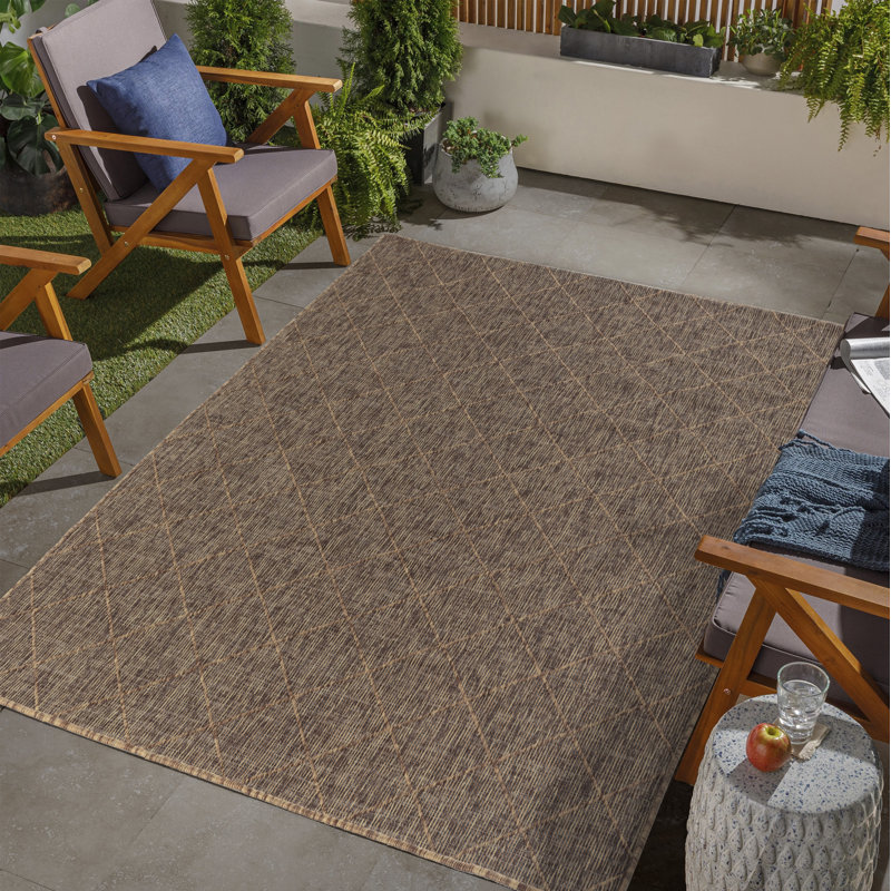 Tapis intérieur / extérieur rectangulaire Marat, Rectangle 5 pi 2 po x 7 pi 5 po