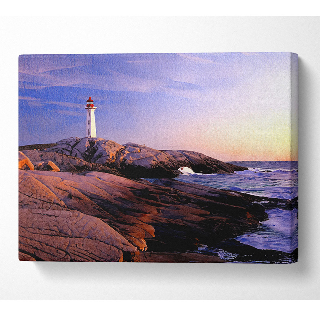 Kunstdruck Peggys Point Leuchtturm Peggys Cove Nova Scotia Leinwand Aquarell