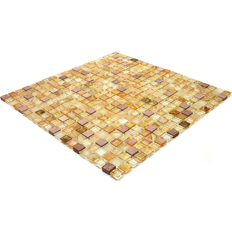 Mingles 0.6" x 0.6" Glass Mosaic Grid Wall & Floor Tile