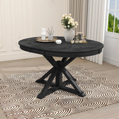 Table de salle à manger extensible rétro avec rallonge pour la salle à manger et le salon
