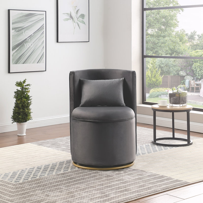 Fauteuil d'appoint pivotant à 360 ° avec fonction de rangement, Grey