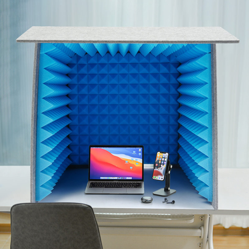 Housse de bureau 23,6 po insonorisée, Bleu/gris